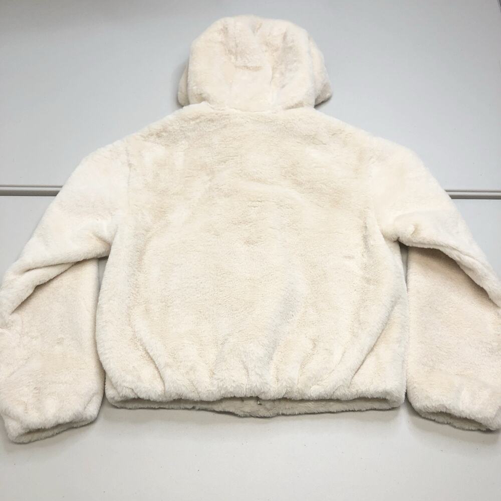 Zella Faux Fur Hooded Jacket Beige Seashore Size XS Zip Up MSRP 129$ - Picture 9 of 9